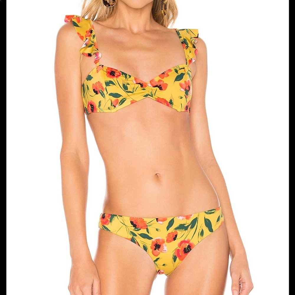 NEW • Tori Paver • Saffron Floral Bikini Set Vada and Mimi Womens Small